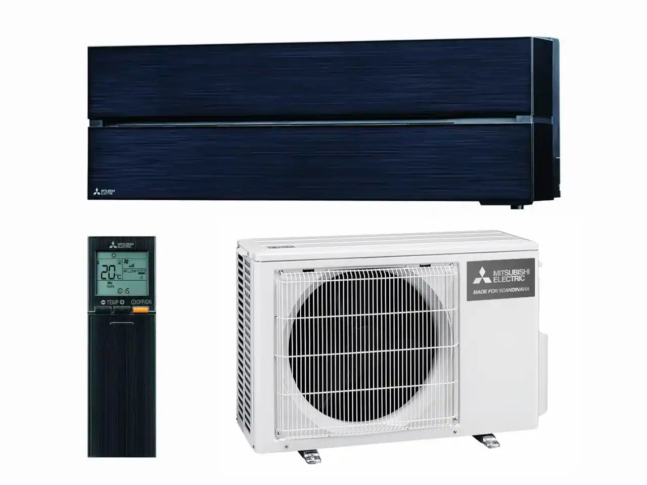 Mitsubishi Electric LN35 - onyxinmusta asennettuna (Perusasennus, PK-Seutu)