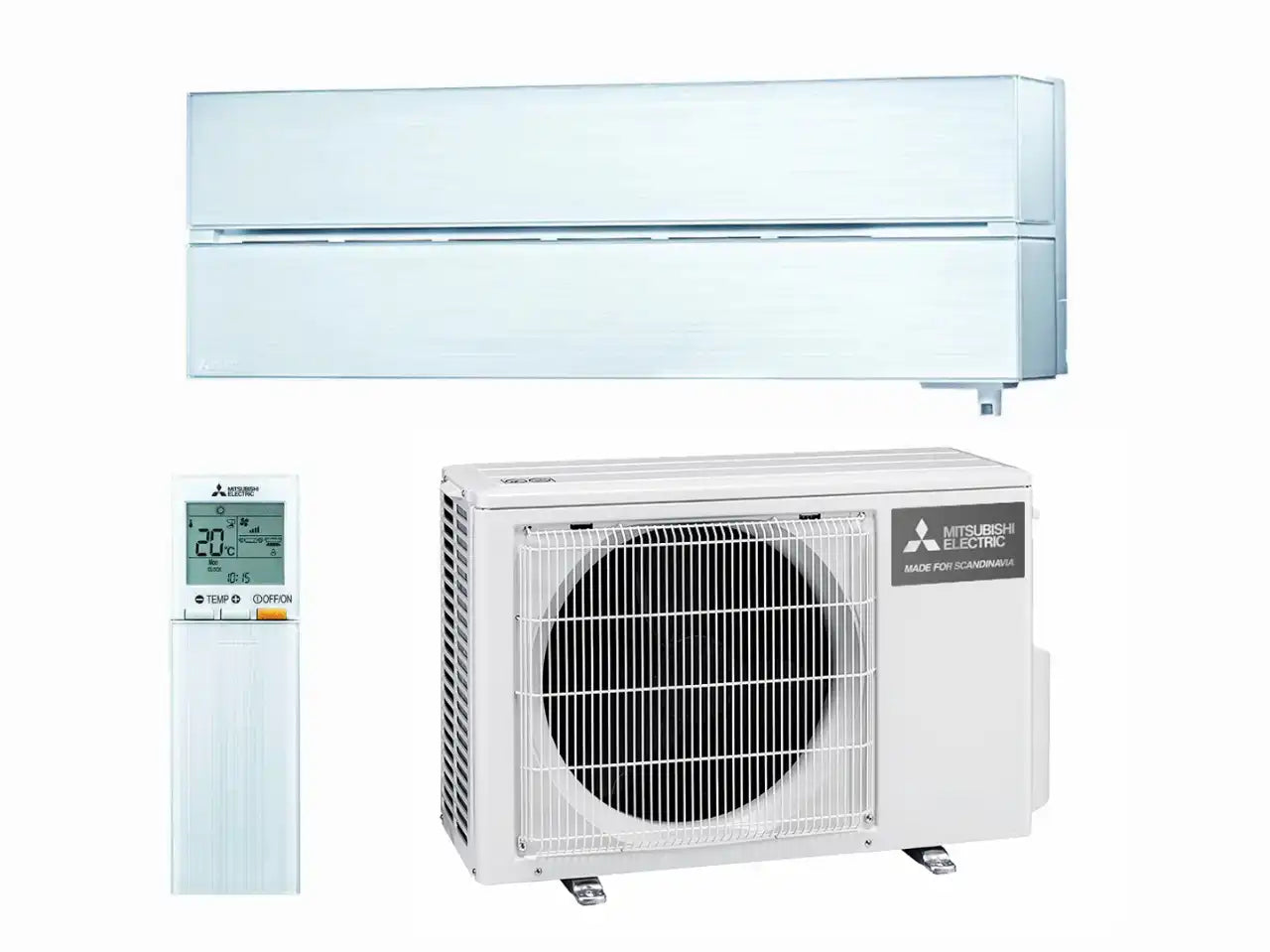 Mitsubishi Electric LN35 - helmenvalkoinen asennettuna (Perusasennus, PK-Seutu)